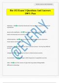 Bio 152 Exam 1 Questions And Answers 100&percnt; Pass