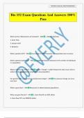 Bio 152 Exam Questions And Answers 100&percnt; Pass