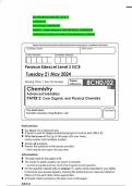 GCE PEARSON EDEXCEL LEVEL 3  CHEMISTRY  ADVANCED SUBSIDIARY  PAPER 2&colon; CORE ORGANIC AND PHYSICAL CHEMISTRY  COMBINED QUESTION PAPER AND MARKING SCHEME 