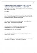 NSG 100 FINAL EXAM QUESTIONS WITH LATEST ACCURATE SOLUTIONS&sol;GRADE A&plus; ASSURED