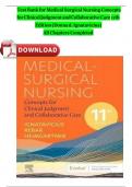 TEST BANK FOR Medical-Surgical Nursing&colon; Concepts for Clinical Judgment and Collaborative Care &lpar;Evolve&rpar; 11th Edition by Donna D&period; Ignatavicius&comma; Cherie R&period; Rebar& Nicole M&period; Heimgartner &vert;ISBN&colon; 9780323878265&vert; Complete Guide 100&percnt; verified