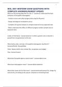 BIOL 3001 MIDTERM EXAM QUESTIONS WITH COMPLETE ANSWERS&sol;NEWEST UPDATE