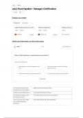 AAA Food Handler- Manager Certification EXAM 150 QUESTIONS AND CORRECT VERIFIED ANSWERS