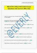 BRANCH 2 PRACTICE TEST Exam Questions And Answers 100&percnt; Pass
