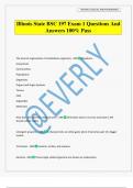 Illinois State BSC 197 Exam 1 Questions And Answers 100&percnt; Pass