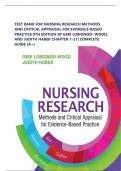 TEST BANK FOR NURSING RESEARCH METHODS AND CRITICAL APPRAISAL FOR EVIDENCE-BASED PRACTICE 9TH EDITION BY GERI LOBIONDO- WOOD&comma; AND JUDITH HABER CHAPTER 1-21&vert; COMPLETE GUIDE &lpar;A&plus;&rpar;