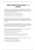 Biology paper 1 - 6 markers