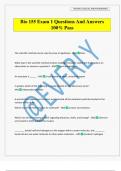 Bio 155 Exam 1 Questions And Answers 100&percnt; Pass