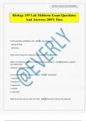 Biology 155 Lab Midterm Exam Questions And Answers 100&percnt; Pass