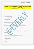 Biology 155 - Chapter 5 Exam Questions And Answers 100&percnt; Pass