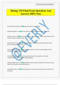 Biology 155 Final Exam Questions And Answers 100&percnt; Pass