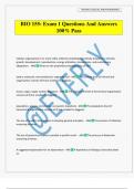 BIO 155&colon; Exam 1 Questions And Answers 100&percnt; Pass