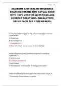 ACCIDENT AND HEALTH INSURANCE EXAM 2025 BRAND NEW ACTUAL EXAM WITH 100- VERIFIED QUESTIONS AND CORRECT SOLUTIONS- GUARANTEED VALUE PACK ACE YOUR GRADES&period;&period;