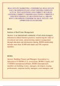REAL ESTATE MARKETING&colon; COMMERCIAL REAL ESTATE &lpar;SAE&rpar; CHAMPIONS EXAM LATEST 2025&sol;2026 COMPLETE ACTUAL TEST QUESTIONS AND CORRECT DETAILED ANSWERS &lpar;CORRECT VERIFIED SOLUTIONS&rpar; CURRENTLY UPDATED VERSION &vert; GUARANTEED PASS A&plus; &lpar;BRAND NEW&excl;&excl;&rpar; CHAMPIONS COMMERCIAL 