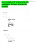 Community Health Nursing in Canada actual exam complete with verified solutions&period;