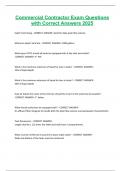 Commercial Contractor Exam Questions with Correct Answers 2025