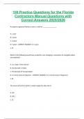 100 Practice Questions for the Florida Contractors Manual Questions with Correct Answers 2025&sol;2026