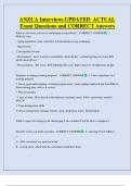 ANZCA Interviews UPDATED  ACTUAL   Exam Questions and CORRECT Answers 
