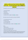 ANZCA FINALS PAST MCQ UPDATED  ACTUAL   Exam Questions and CORRECT  Answers