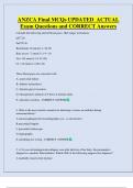 ANZCA Final MCQs UPDATED  ACTUAL   Exam Questions and CORRECT Answers