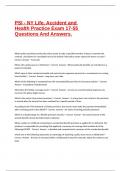 PSI - NY Life, Accident and Health Practice Exam 17-55 Questions And Answers..