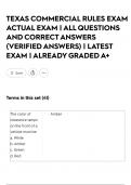 TEXAS COMMERCIAL RULES EXAM ACTUAL EXAM &vert; ALL QUESTIONS AND CORRECT ANSWERS &lpar;VERIFIED ANSWERS&rpar; &vert; LATEST EXAM &vert; ALREADY GRADED A&plus;