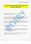 Colorado State Prep Exam Questions And Answers 100&percnt; Pass