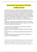 Barbri Final Exam Questions With 100% Verified Answers!!