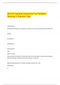 NCLEX Sample Questions For Pediatric  Nursing 2 Practice Test