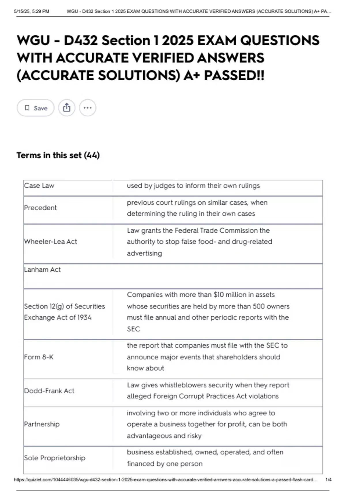 WGU - D432 Section 1 2025 EXAM QUESTIONS WITH ACCURATE VERIFIED ANSWERS ...
