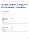 2025 LATEST UPDATED Hesi RN Pediatric &lpar;PEDS&rpar;  Actual Exam Version 1 and 2 &lpar;V1 & V2&rpar; &lpar;All  Questions and Answers&rpar; &vert; Test Bank Graded A&plus;