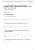 TEXAS CSR WRITTEN EXAM QUESTIONS AND CORRECT DETAILED ANSWERS LATEST UPDATE THIS YEAR - JUST RELEASED