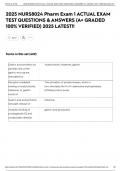2025 NURS8024 Pharm Exam 1 ACTUAL EXAM TEST QUESTIONS & ANSWERS &lpar;A&plus; GRADED 100&percnt; VERIFIED&rpar; 2025 LATEST&excl;&excl;
