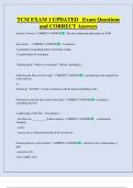 TCM EXAM 1 UPDATED   Exam Questions  and CORRECT Answers 