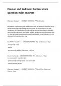 Erosion and Sediment Control exam questions with answers