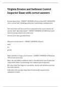 Virginia Erosion and Sediment Control Inspector Exam with correct answers
