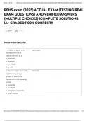 REHS exam &lpar;2025&rpar; ACTUAL EXAM &lpar;TESTING REAL EXAM QUESTIONS&rpar; AND VERIFIED ANSWERS &lpar;MULTIPLE CHOICES&rpar; &vert;COMPLETE SOLUTIONS &vert;A&plus; GRADED &vert;100&percnt; CORRECT&excl;&excl;