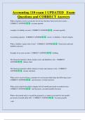 Accounting 110 exam 1 UPDATED   Exam  Questions and CORRECT Answers 