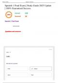Spanish 1 Final Exam &vert; Study Guide 2025 Update &vert; 100&percnt; Guaranteed Success