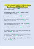 ACCT110&colon; final UPDATED ACTUAL Exam  Questions and CORRECT Answers