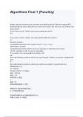 Algorithms Final 1 &lpar;Possibly&rpar; questions and answers