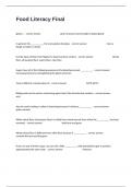 Food Literacy Final Practice Questions And Answers Guaranteed Success&period;