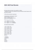 CSC 349 Final Reveiw questions and answers