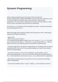 Dynamic Programming questions and answers