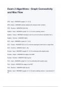 Exam 2 Algorithms - Graph Connectivity and Max Flow questions and answers