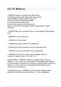 CS 157 Midterm question and answers