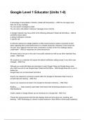 Google Level 1 Educator &lpar;Units 1-8&rpar; NEWEST 2025&sol;2026 ACTUAL COMPLETE QUESTIONS AND CORRECT DETAILED ANSWERS &lpar;VERIFIED ANSWERS&rpar; &vert;ALREADY GRADED A&plus;