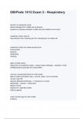 OB Peds 1412 Exam 2 - Respiratory questions and answers