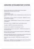 GERIATRIC INTEGUMENTARY SYSTEM questions and answers