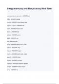 Integumentary and Respiratory Med Term questions and answers